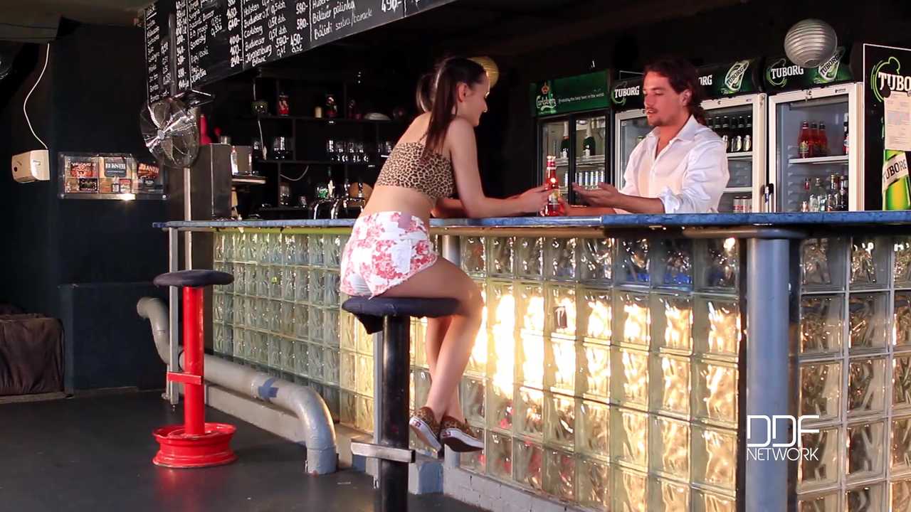 Petite Teen Blows and Fucks Bartender for Beer